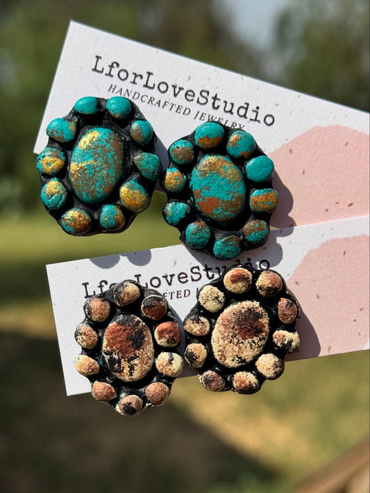 Tan and gold rustic studs